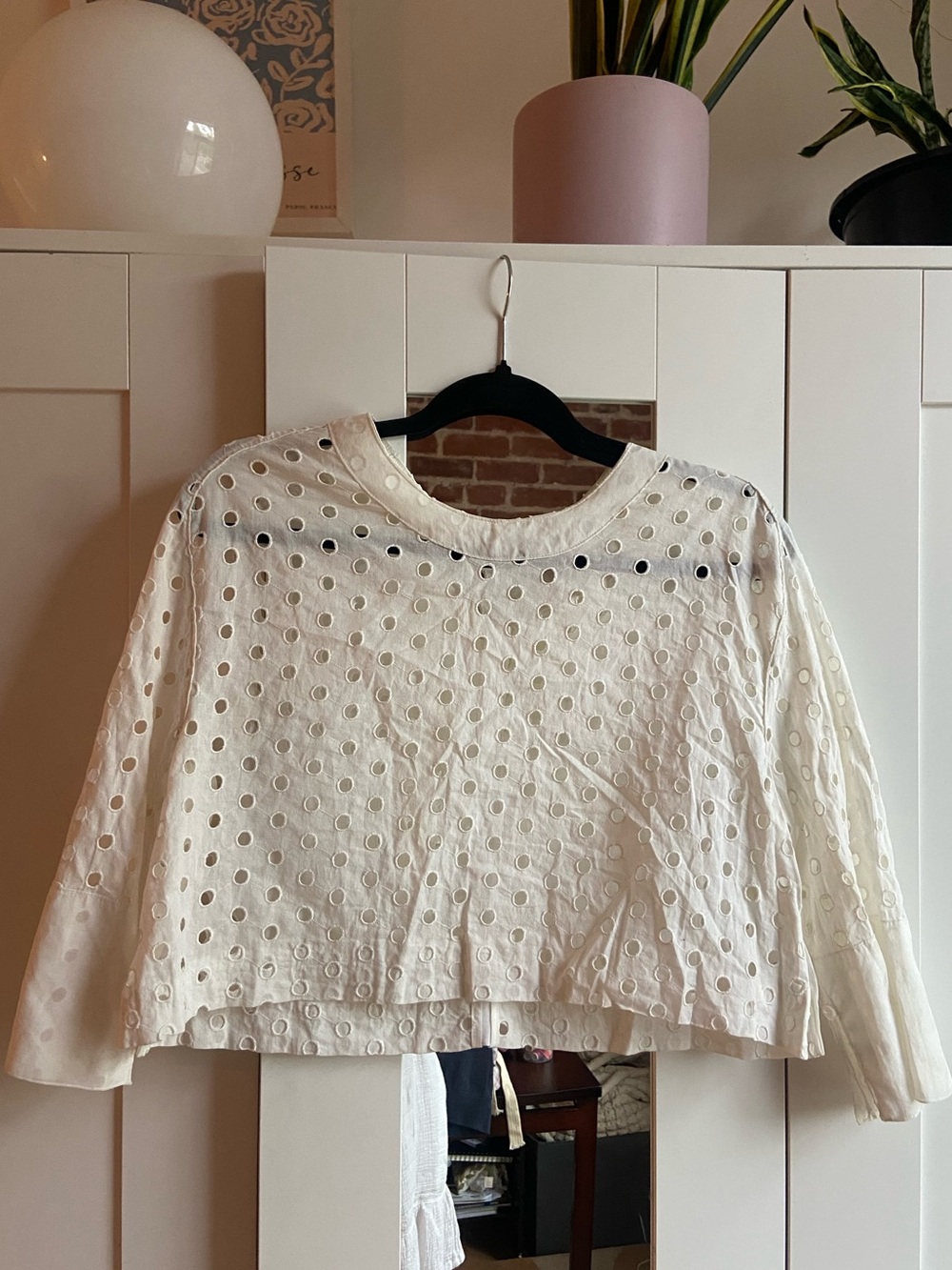 Women's White Eyelet Top